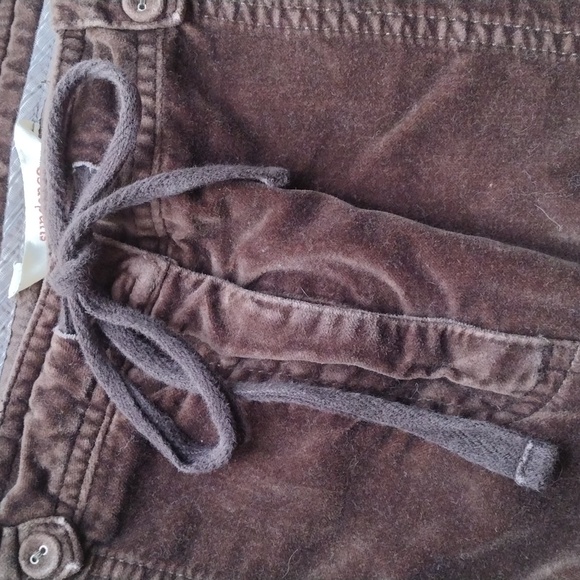 Sundance Chocolate Brown Velvet Texture Cargo Pants Size 12 - Picture 4 of 11